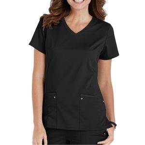 LARGE Black Yoga Scrub Top